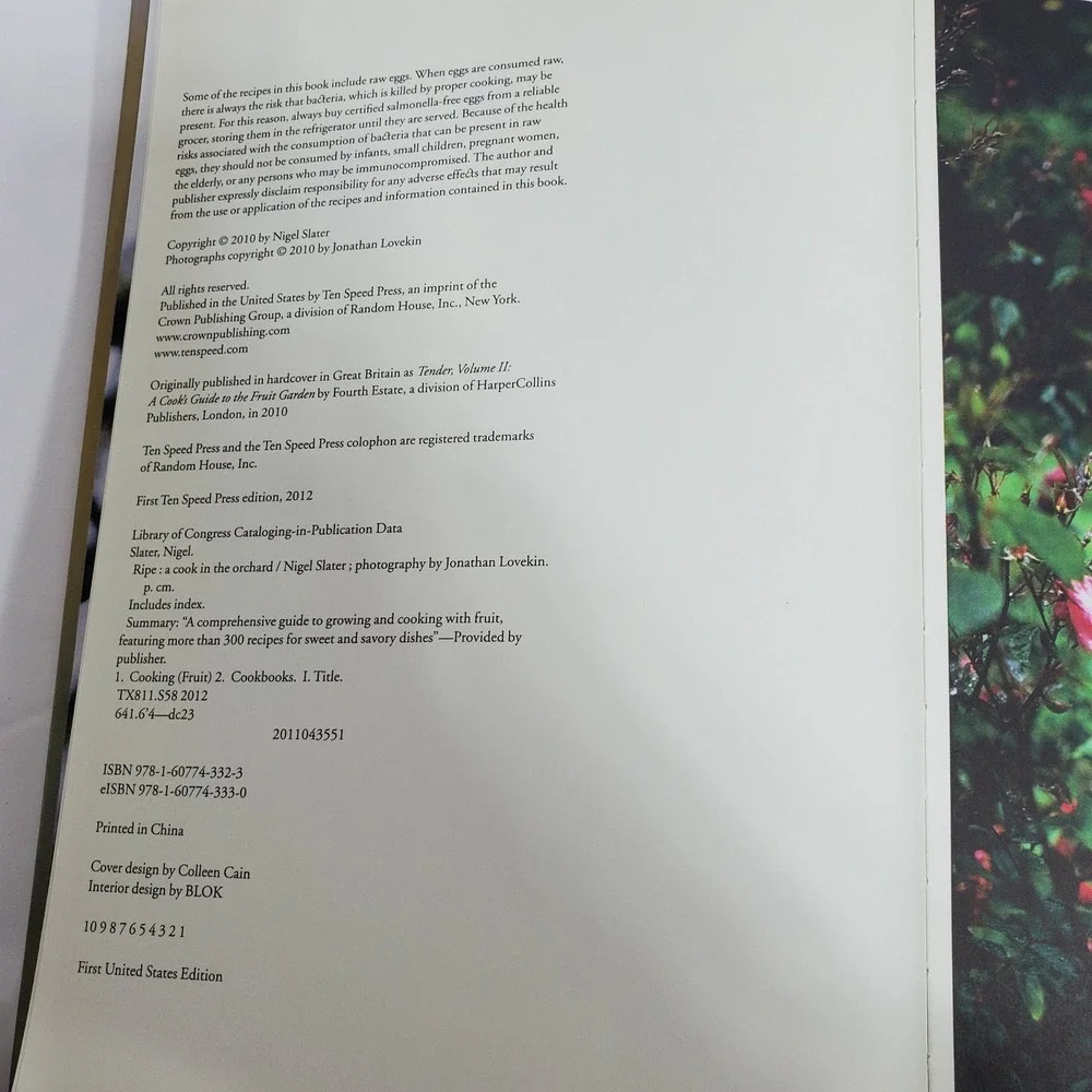 Nigel Slater Ripe: A Cook in the Orchard Hardcover Cookbook